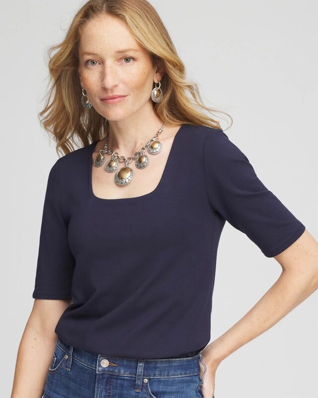 Contour Cotton Square Neck Tee